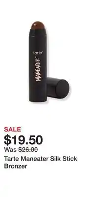 Ulta Beauty Tarte maneater silk stick bronzer offer
