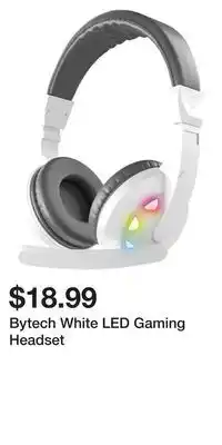 Big Lots Bytech white led gaming headset offer