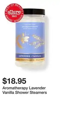 Bath & Body Works Aromatherapy lavender vanilla shower steamers offer