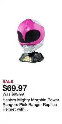 Game Stop Hasbro mighty morphin power rangers pink ranger replica helmet with display stand gamestop exclusive offer