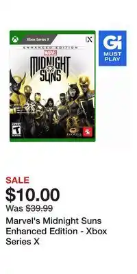 Game Stop Marvel's midnight suns enhanced edition - xbox series x offer