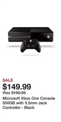 Game Stop Microsoft xbox one console 500gb with 3.5mm jack controller - black offer