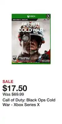 Game Stop Call of duty: black ops cold war - xbox series x offer