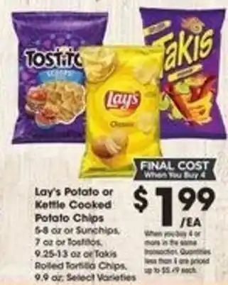 Kroger Lay's Potato or Kettle Cooked Potato Chips offer
