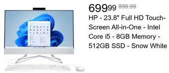 Best Buy HP - 23.8" Full HD Touch-Screen All-in-One - Intel Core i5-8GB Memory - 512GB SSD - Snow White offer
