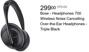 Best Buy Bose Headphones 700 Wireless Noise Cancelling Over-the-Ear Headphones - Triple Black offer