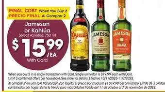 Ralphs Jameson or kahlúa offer