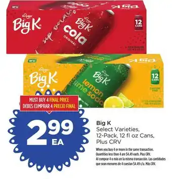 Food 4 Less Big k offer