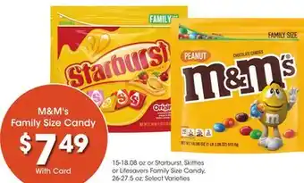Ralphs M&m's family size candy offer