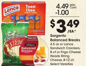 Ralphs Sargento balanced breaks offer