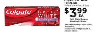 Food 4 Less Colgate optic white toothpaste offer
