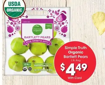 Ralphs Simple truth organic bartlett pears offer