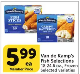 Albertsons Van de kamp's fish selections offer