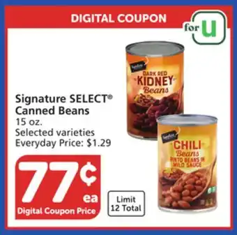 Albertsons Signature select canned beans offer