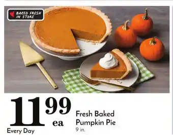 Pavilions Fresh baked pumpkin pie offer