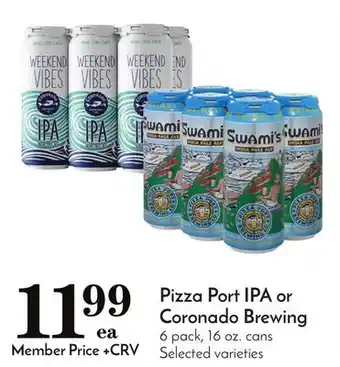 Pavilions Pizza port ipa or coronado brewing offer
