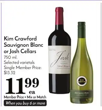 Pavilions Kim crawford sauvignon blanc or josh cellars offer