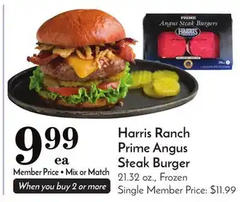Pavilions Harris ranch prime angus steak burger offer