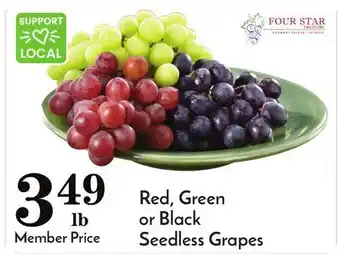 Pavilions Red, green or black seedless grapes offer