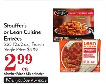 Pavilions Stouffer's or lean cuisine entrées offer