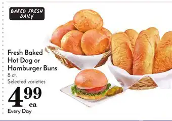 Pavilions Fresh baked hot dog or hamburger buns offer
