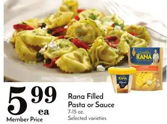 Pavilions Rana filled pasta or sauce offer