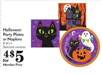 Pavilions Halloween party plates or napkins offer