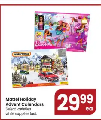 Jewel-Osco Mattel holiday advent calendars offer