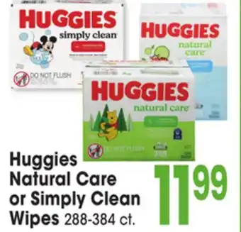Jewel-Osco Huggies natural care or simply clean wipes offer