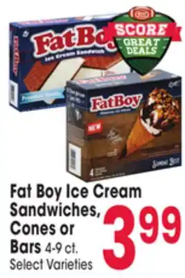 Jewel-Osco Fat boy ice cream sandwiches, cones or bars offer