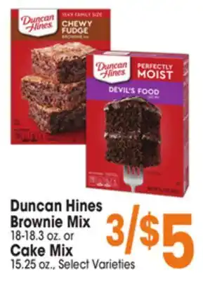 Jewel-Osco Duncan hines brownie mix 18-18.3 oz. or cake mix 15.25 oz offer