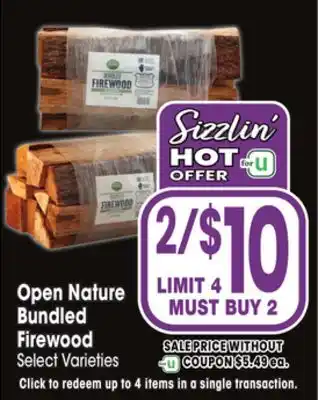 Jewel-Osco Open nature bundled firewood offer