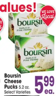 Jewel-Osco Boursin cheese pucks offer