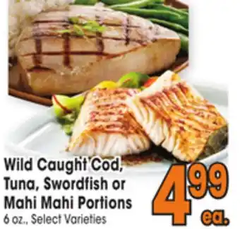 Jewel-Osco Wild caught cod, tuna, swordfish or mahi mahi portions offer
