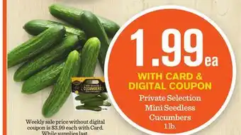 Mariano's Private selection mini seedless cucumbers offer