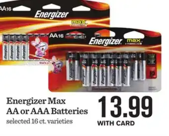 Mariano's Energizer max aa or aaa batteries offer