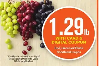 Mariano's Red, green or black seedless grapes offer