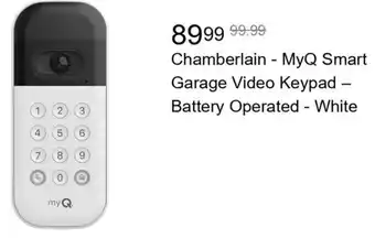 Best Buy Chamberlain - MyQ Smart Garage Video Keypad - Battery Operated - White offer