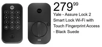 Best Buy Yale - Assure Lock 2 Smart Lock Wi-Fi with Touch Fingerprint Access - Black Suede offer