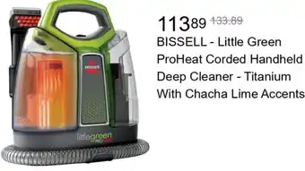 Best Buy BISSELL - Little Green ProHeat Corded Handheld Deep Cleaner - Titanium With Chacha Lime Accents offer