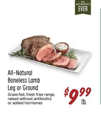 Sprouts Farmers Market All-natural boneless lamb leg or ground offer