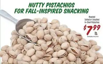 Sprouts Farmers Market Roasted salted or unsalted in-shell pistachios offer