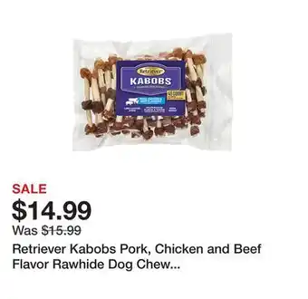 Tractor Supply Company Retriever kabobs pork, chicken and beef flavor rawhide dog chew treats, 45 ct offer