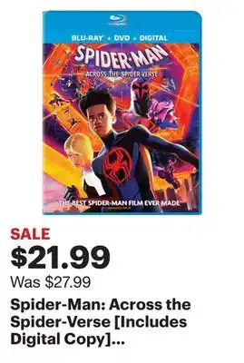 Best Buy Spider-man: across the spider-verse [includes digital copy] [blu-ray/dvd] [2023] offer
