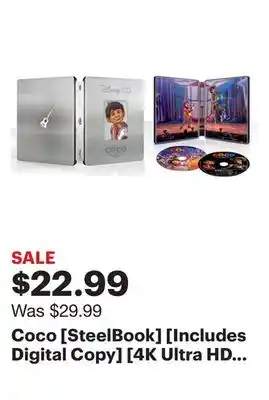 Best Buy Coco [steelbook] [includes digital copy] [4k ultra hd blu-ray/blu-ray] [only @ best buy] [2017] offer