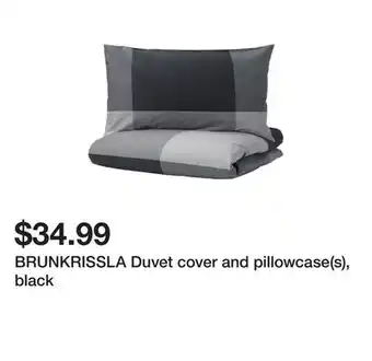 Ikea Brunkrissla duvet cover and pillowcase(s), black offer