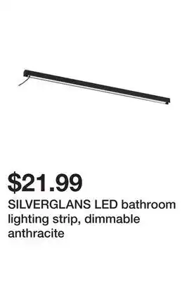Ikea Silverglans led bathroom lighting strip, dimmable anthracite offer