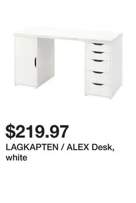 Ikea Lagkapten / alex desk, white offer