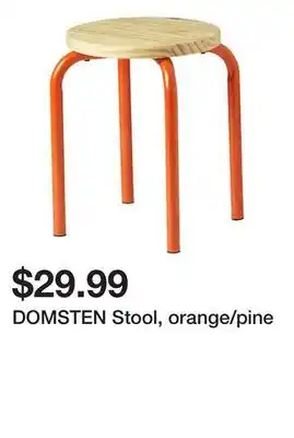 Ikea Domsten stool, orange/pine offer