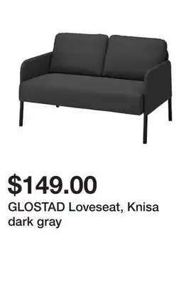 Ikea Glostad loveseat, knisa dark gray offer